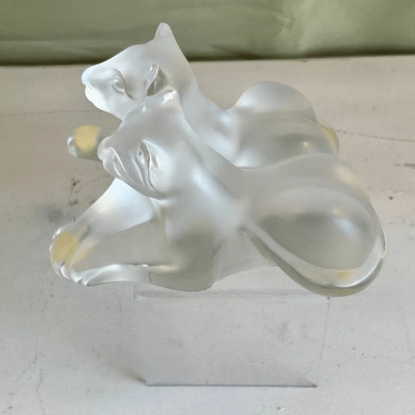 Cristal Lalique - Couple de Lionceaux Tambwee – Image 4
