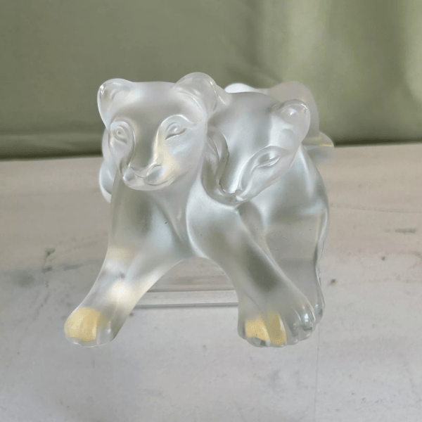Cristal Lalique - Couple de Lionceaux Tambwee