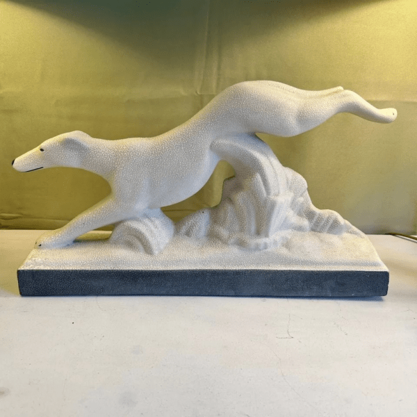 Faïence crispée - Lévrier " le saut" - Art déco – Image 2