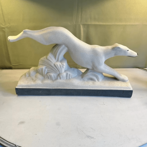 Faïence crispée - Lévrier " le saut" - Art déco – Image 3