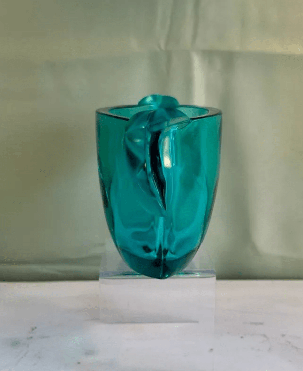 Cristal de Sèvres - Vase style art déco - Vert émeraude – Image 5